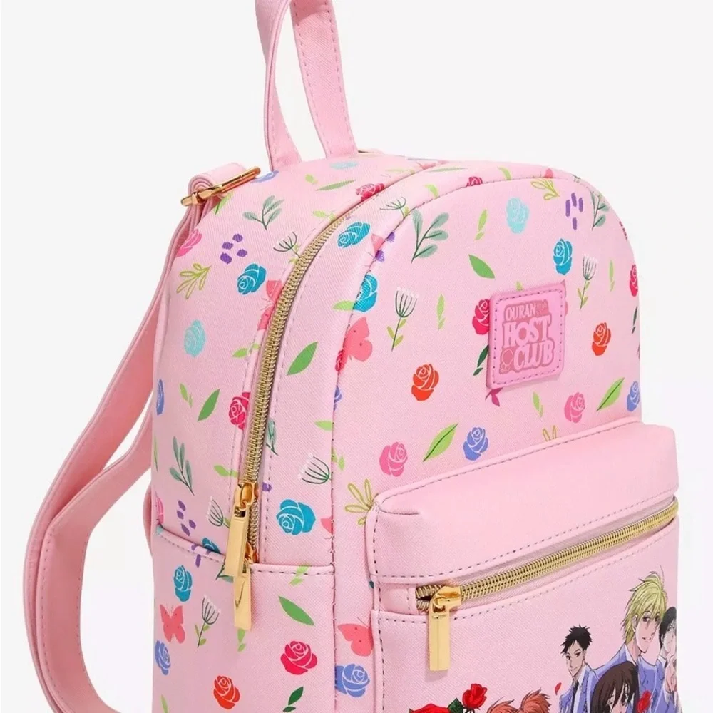 Ouran High School Host Club Mini Backpack Pink Anime Floral Style - Picture 3 of 6